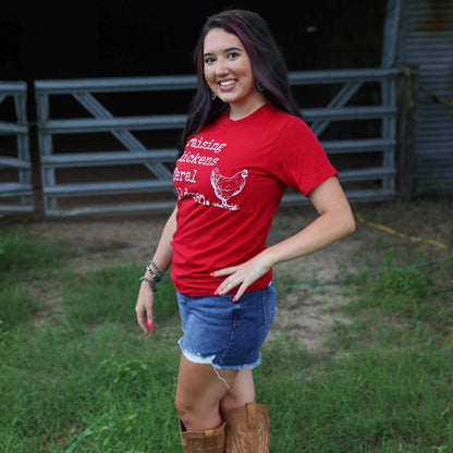 Women - Apparel - Shirts - T-Shirts Raising Chickens &amp; Feral Children Soft Graphic Tee