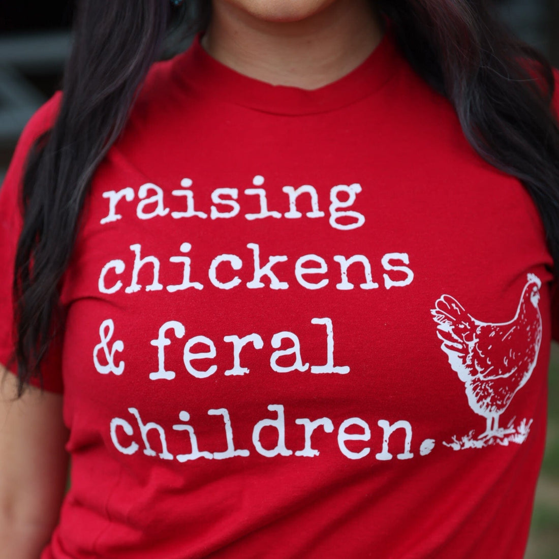 Women - Apparel - Shirts - T-Shirts Raising Chickens &amp; Feral Children Soft Graphic Tee