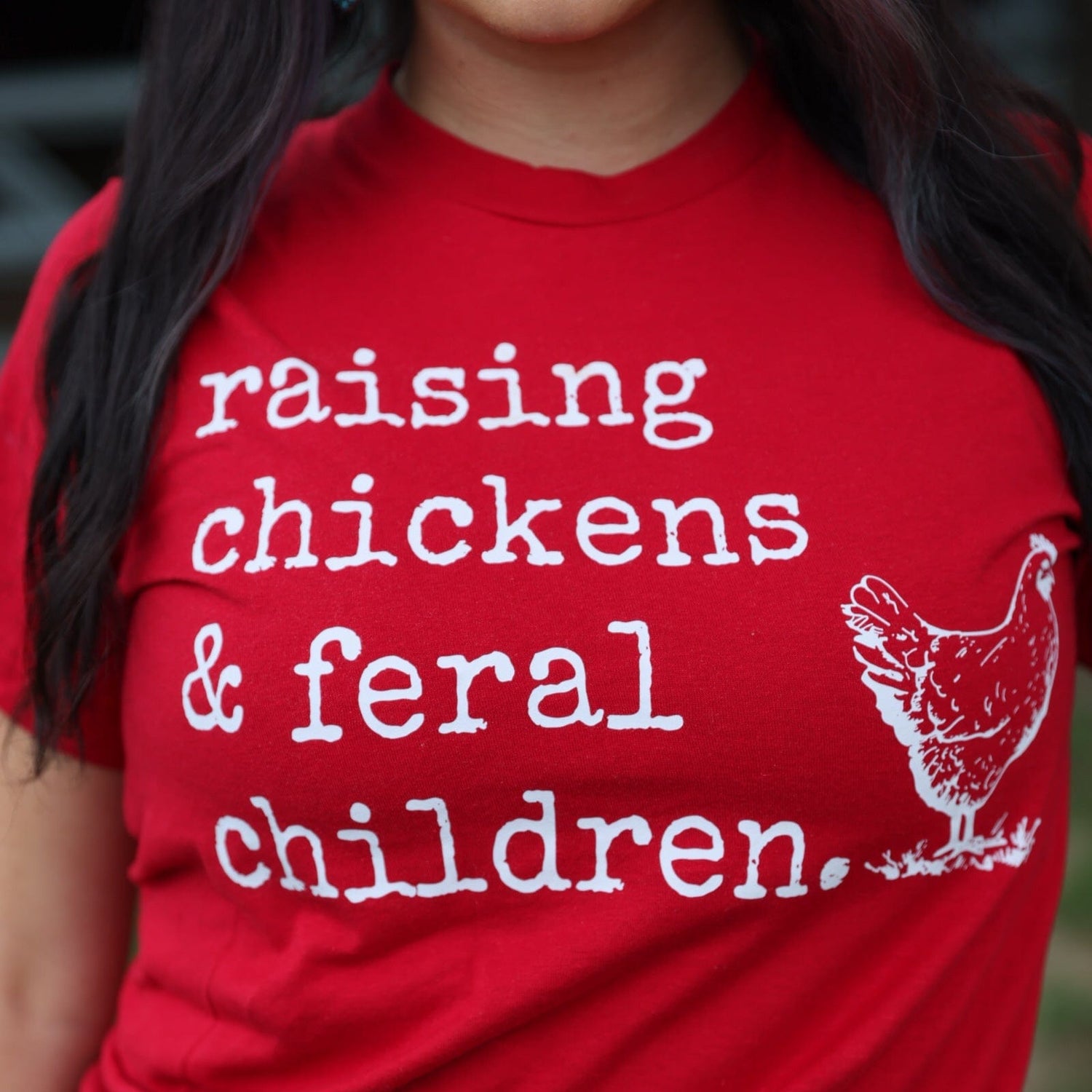 Women - Apparel - Shirts - T-Shirts Raising Chickens &amp; Feral Children Soft Graphic Tee