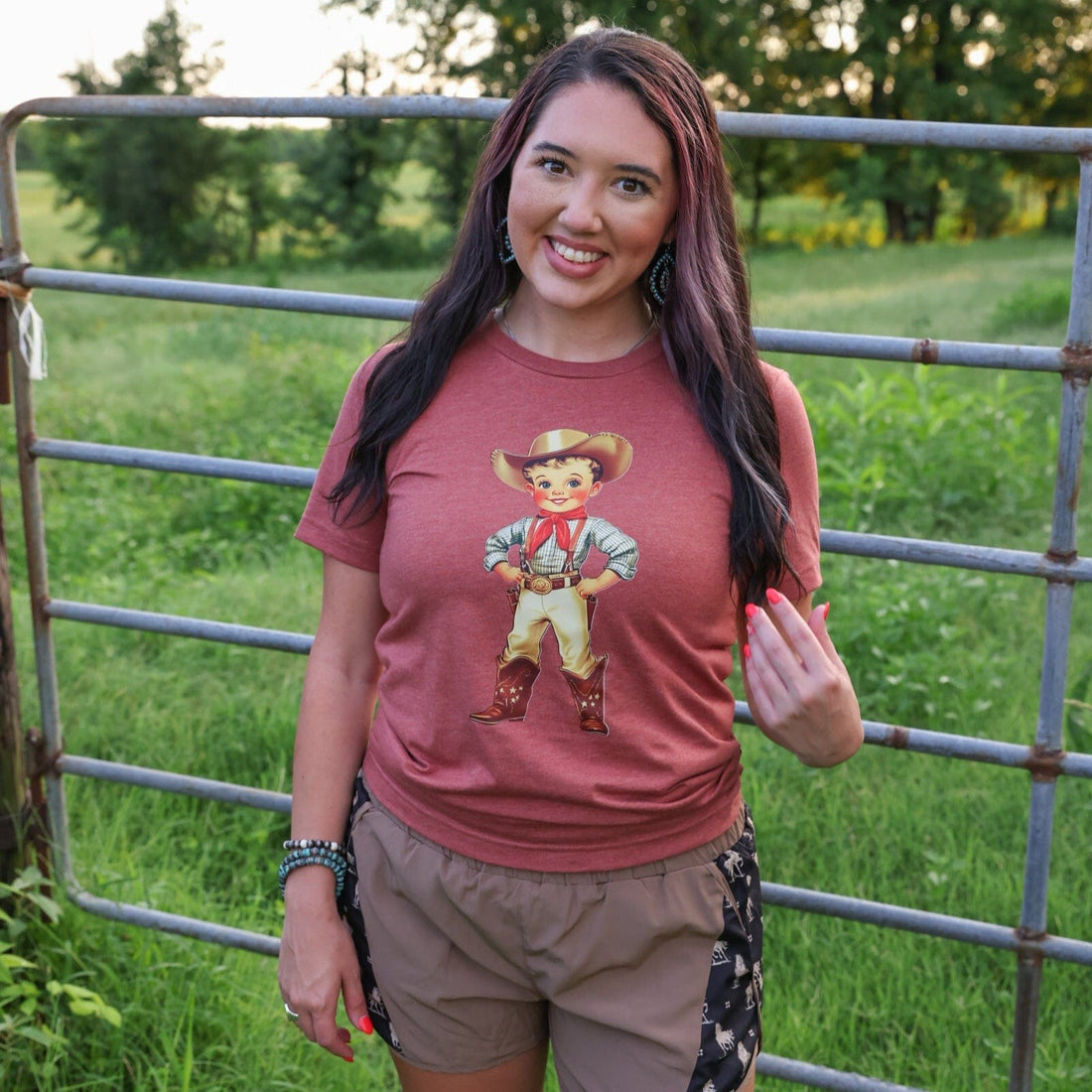 Women - Apparel - Shirts - T-Shirts Retro Cowboy Kid Soft Graphic Tee
