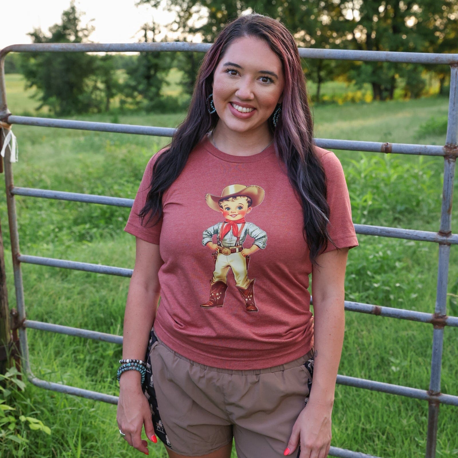 Women - Apparel - Shirts - T-Shirts Retro Cowboy Kid Soft Graphic Tee