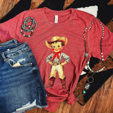 Women - Apparel - Shirts - T-Shirts Retro Cowboy Kid Soft Graphic Tee
