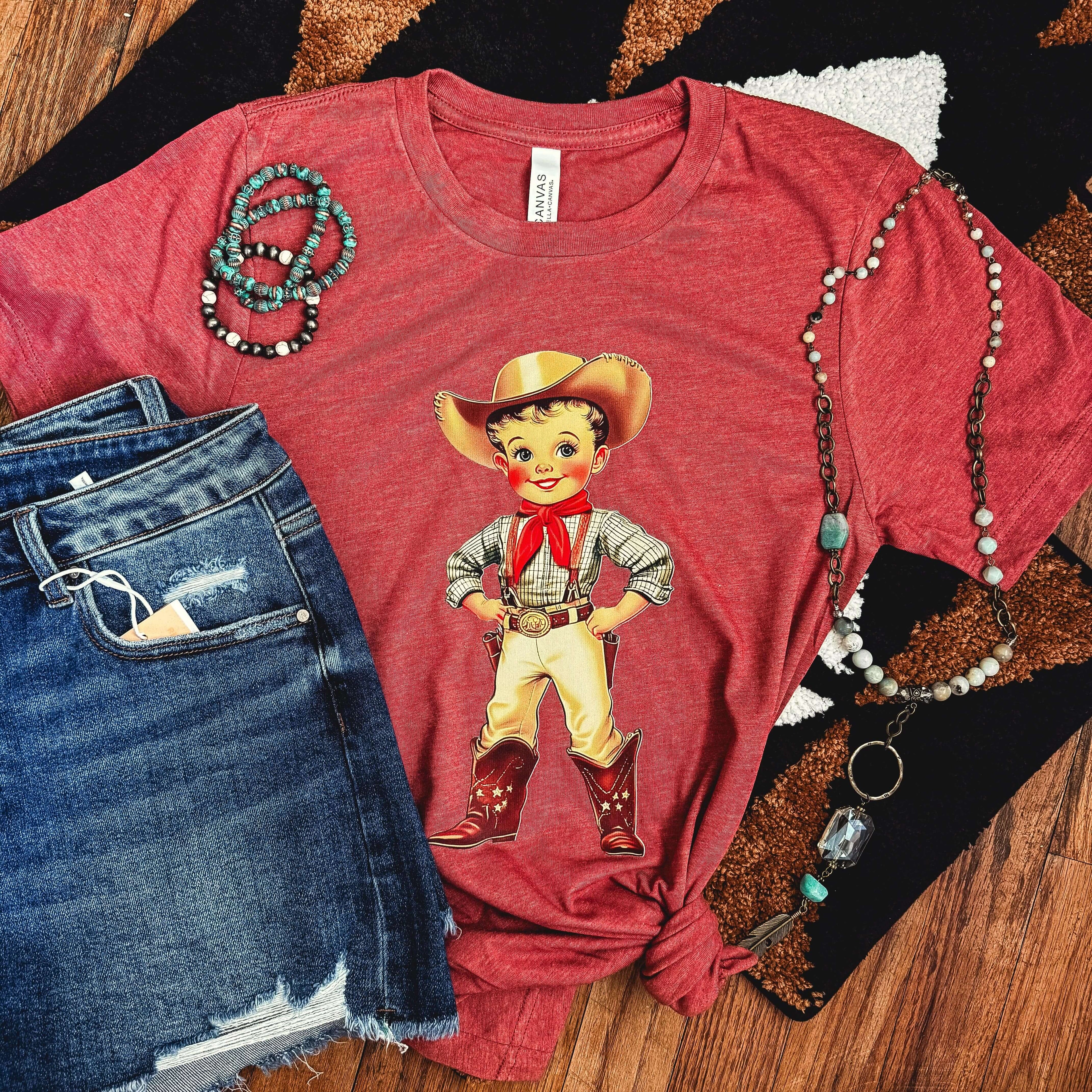 Women - Apparel - Shirts - T-Shirts Retro Cowboy Kid Soft Graphic Tee
