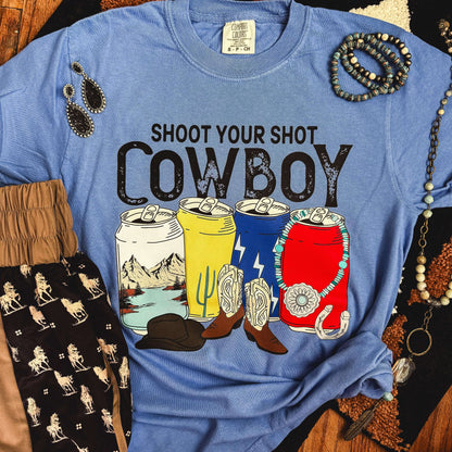 Women - Apparel - Shirts - T-Shirts Shoot Your Shot Cowboy Soft Graphic Tee