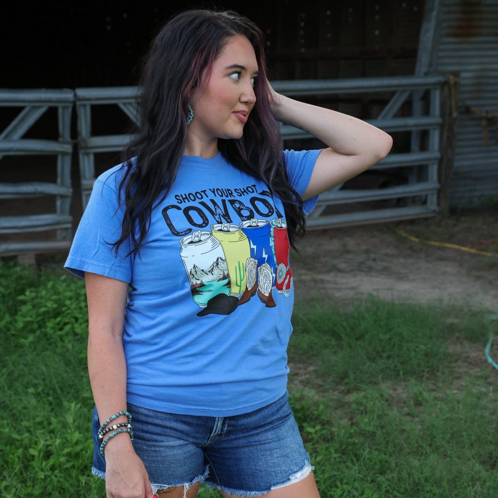 Women - Apparel - Shirts - T-Shirts Shoot Your Shot Cowboy Soft Graphic Tee