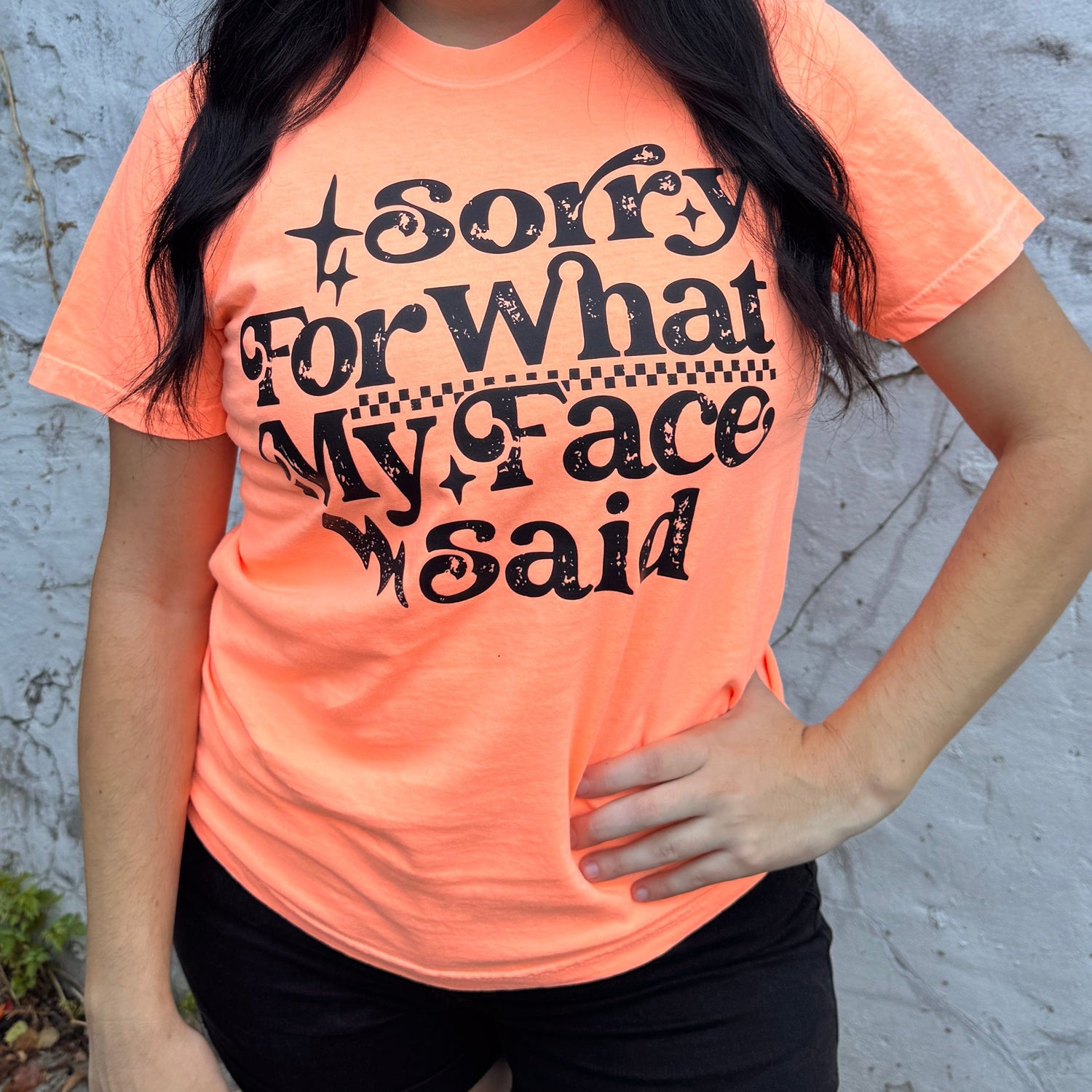 Women - Apparel - Shirts - T-Shirts Sorry For What My Face Said Graphic Tee
