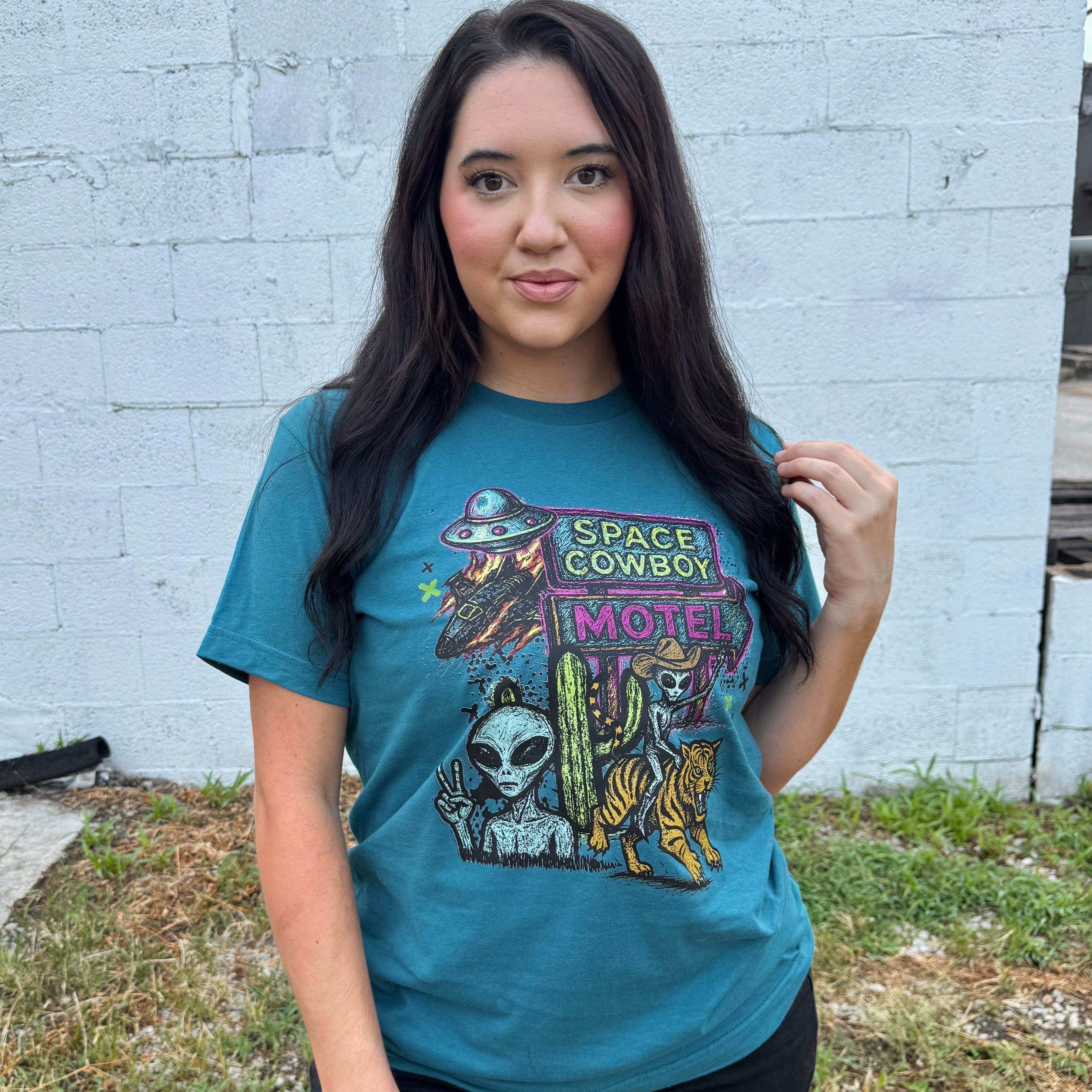 Women - Apparel - Shirts - T-Shirts Space Cowboy Motel Graphic Tee
