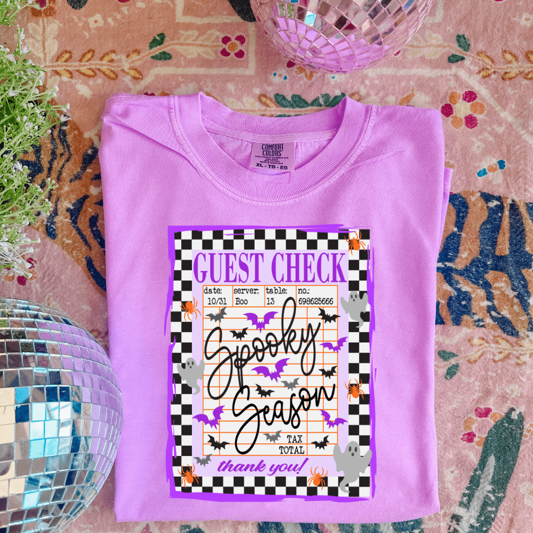 Women - Apparel - Shirts - T-Shirts Spooky Guest Check Graphic Tee
