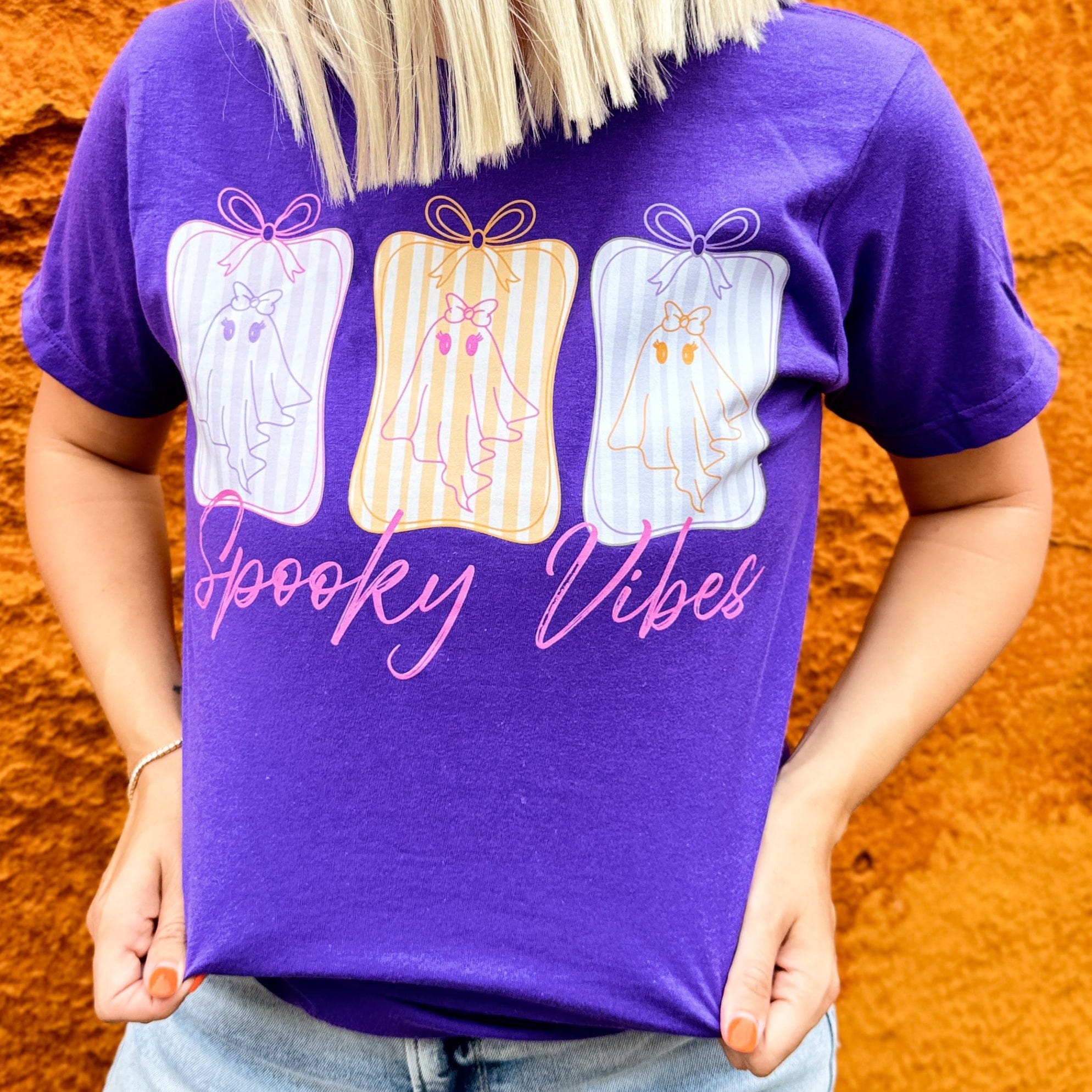 Women - Apparel - Shirts - T-Shirts Spooky Vibes Ghost Soft Graphic Tee