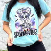 Women - Apparel - Shirts - T-Shirts Spooky Vibes Neon Skeleton Graphic Tee
