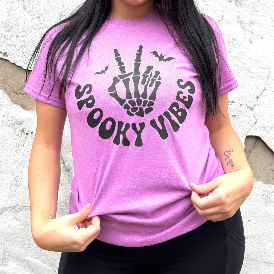 Women - Apparel - Shirts - T-Shirts Spooky Vibes Peace Graphic Tee