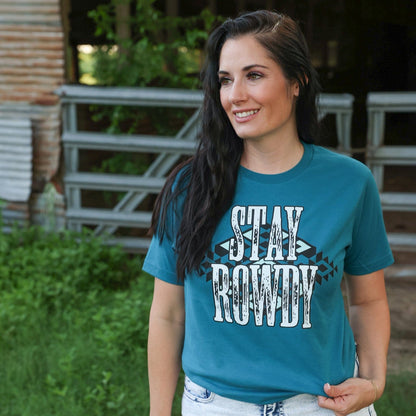 Women - Apparel - Shirts - T-Shirts Stay Rowdy Aztec Soft Graphic Tee