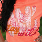 Women - Apparel - Shirts - T-Shirts Stay Wild Cactus Neon Soft Graphic Tee