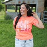 Women - Apparel - Shirts - T-Shirts Stay Wild Cactus Neon Soft Graphic Tee