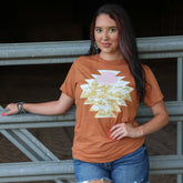 Women - Apparel - Shirts - T-Shirts Sunset Aztec Desert Scene Soft Graphic Tee