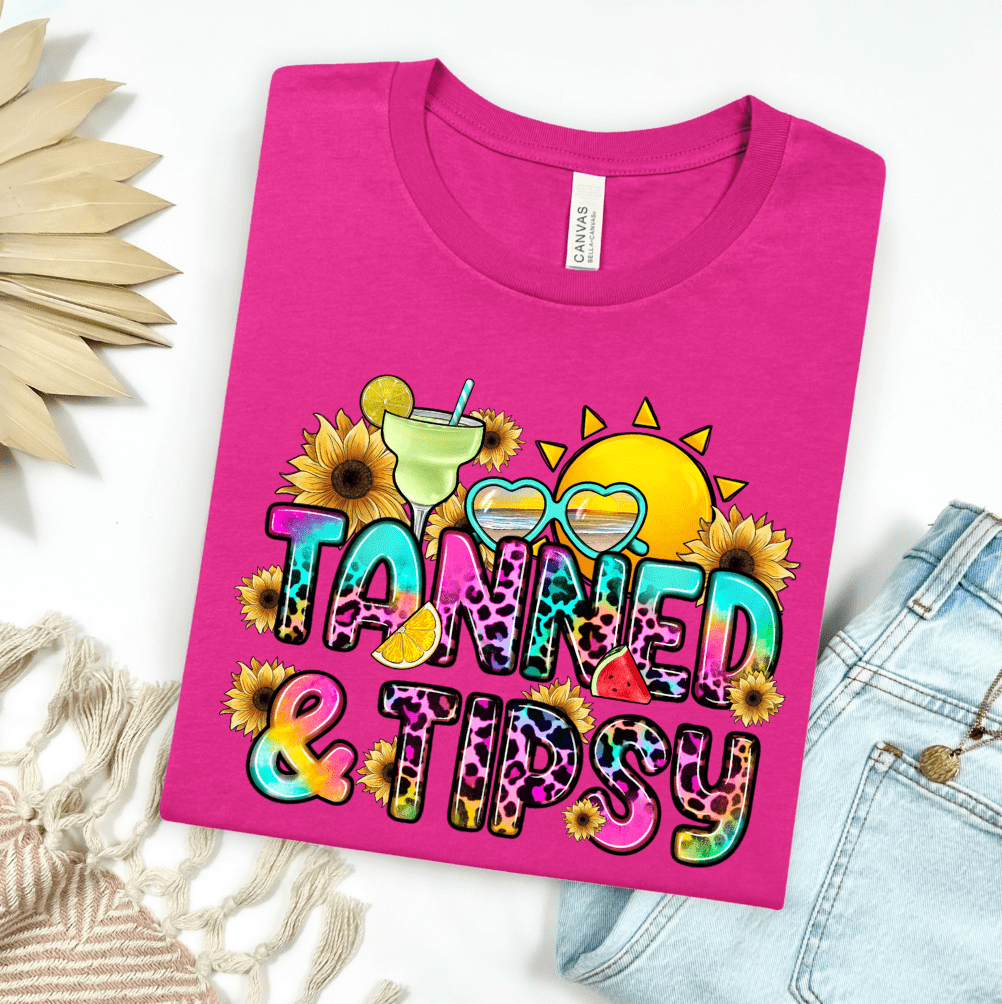 Tanned &amp; Tipsy Graphic Tee