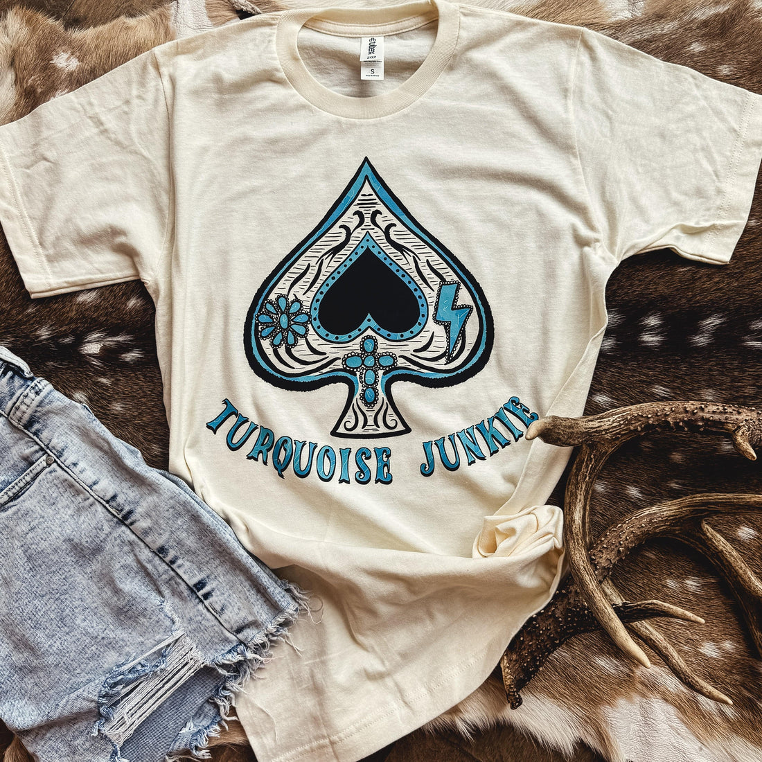 Women - Apparel - Shirts - T-Shirts Turquoise Junkie Spade Graphic Tee