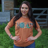 Women - Apparel - Shirts - T-Shirts Turquoise Serape Howdy Soft Graphic Tee
