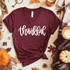 Women - Apparel - Shirts - T-Shirts V Neck Thankful Graphic Tee