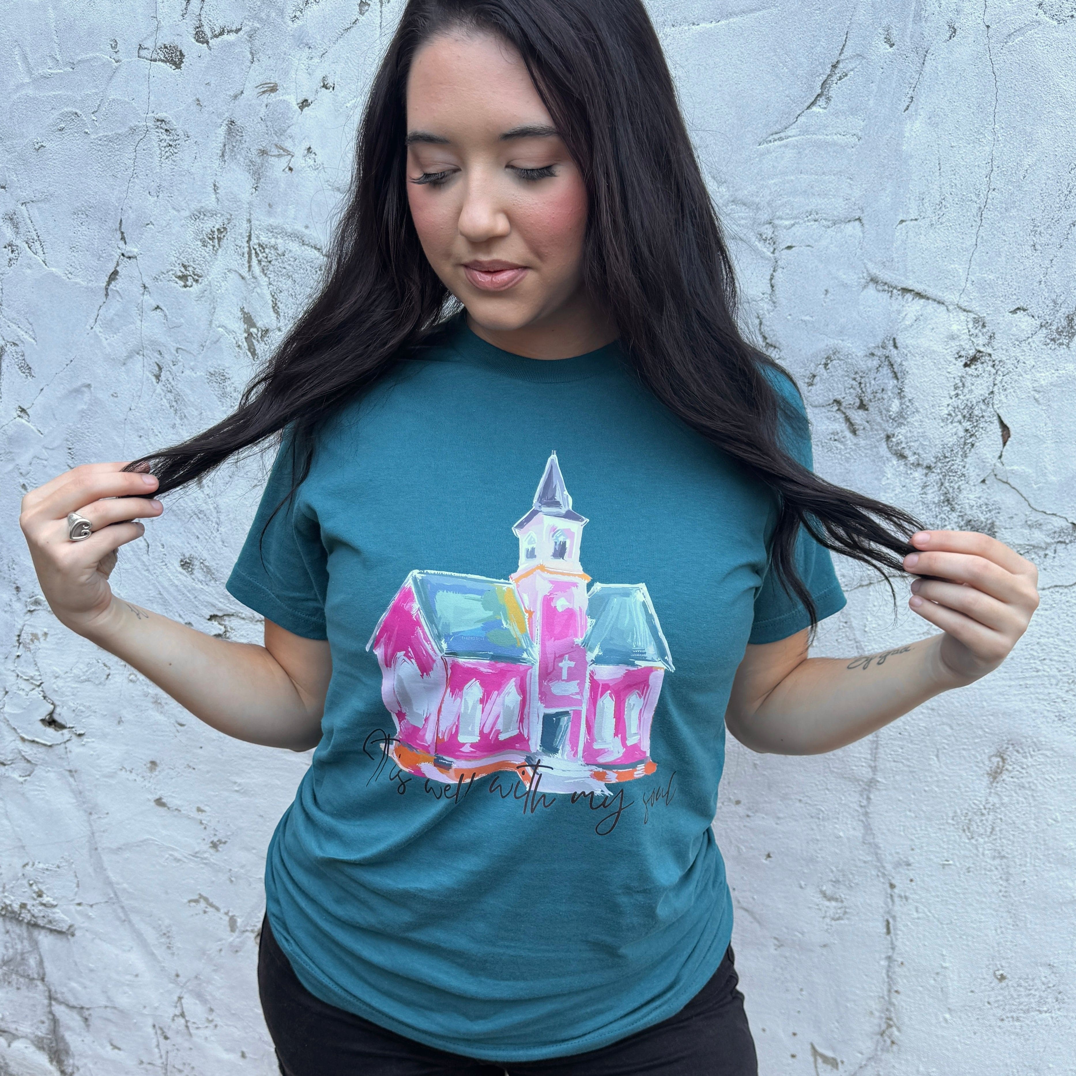 Women - Apparel - Shirts - T-Shirts Watercolor It Is Well Graphic Tee