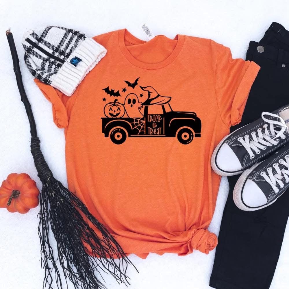 Women - Apparel - Shirts - T-Shirts Weekly Deal Trick Or Treat Truck Graphic Tee