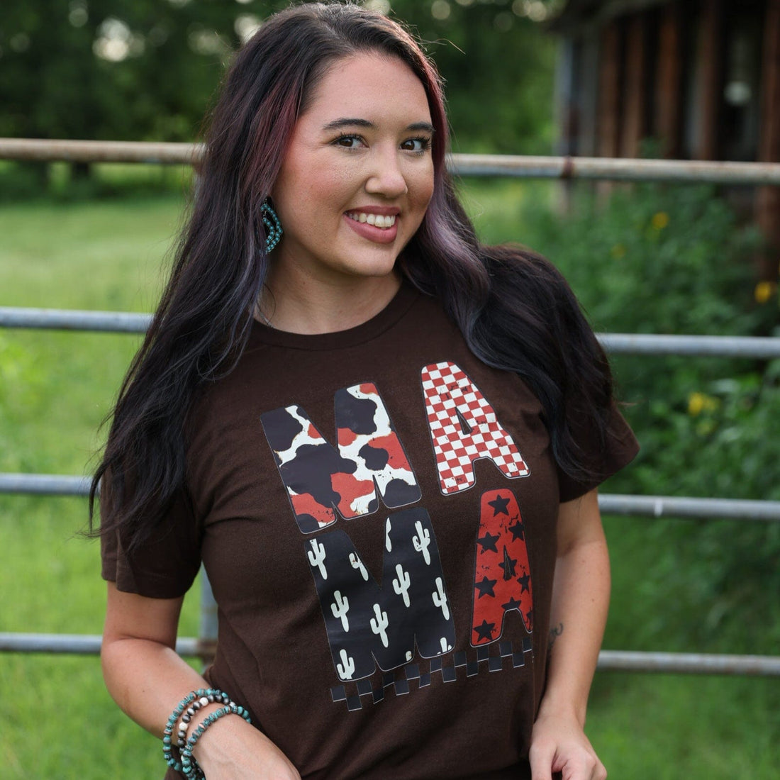 Women - Apparel - Shirts - T-Shirts Western Mama Block Letter Tee Soft Graphic Tee