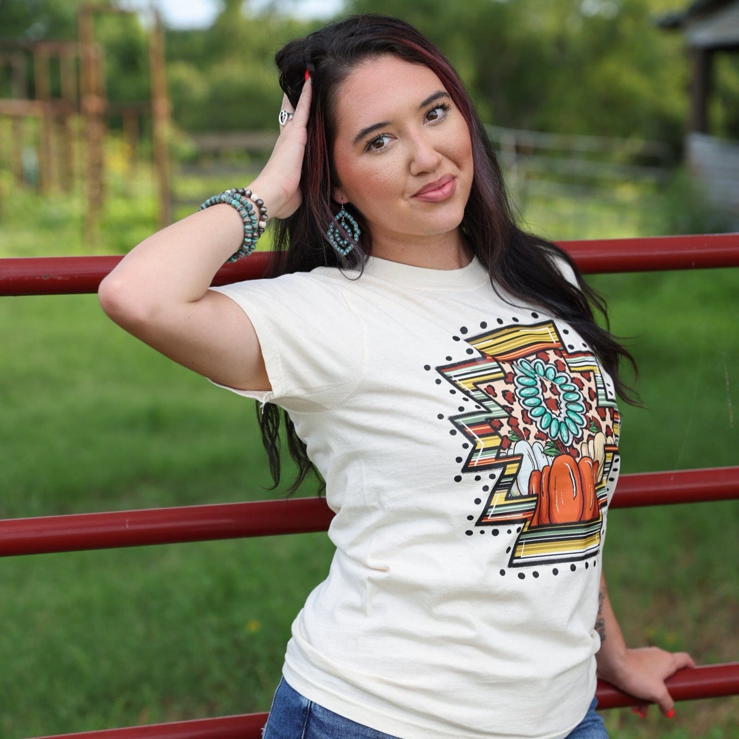 Women - Apparel - Shirts - T-Shirts Western Pumpkin Aztec Soft Graphic Tee Soft Graphic Tee