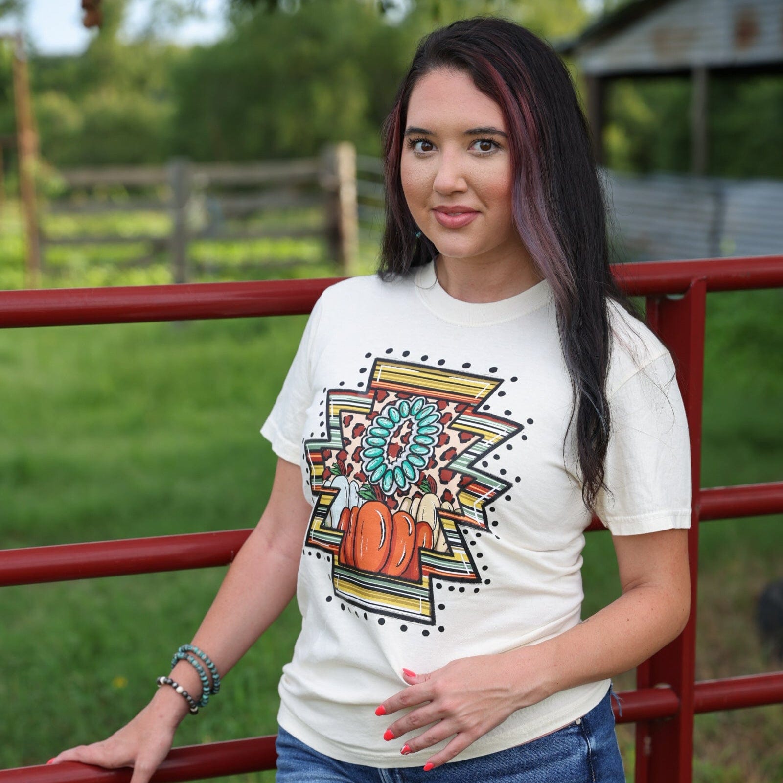 Women - Apparel - Shirts - T-Shirts Western Pumpkin Aztec Soft Graphic Tee Soft Graphic Tee