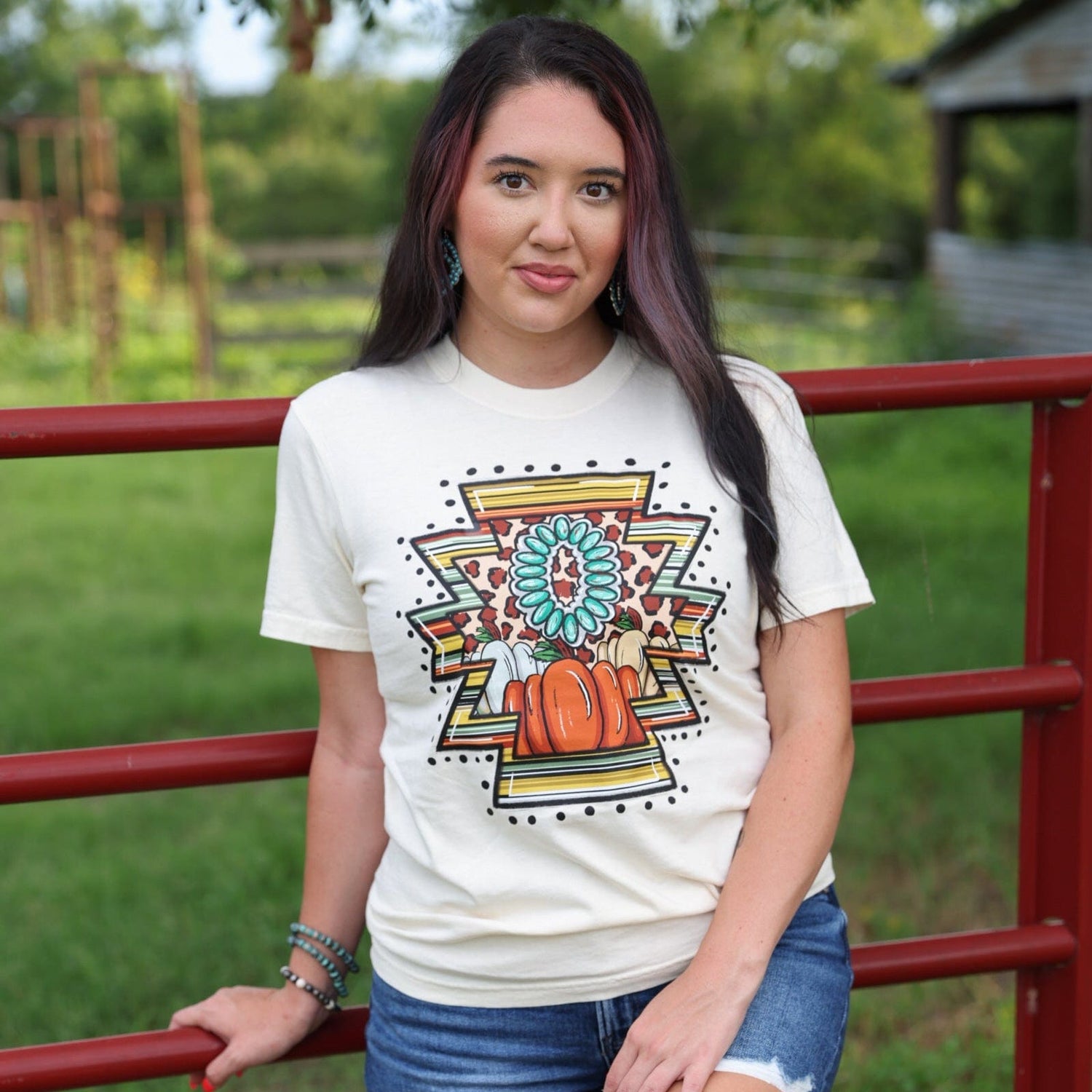 Women - Apparel - Shirts - T-Shirts Western Pumpkin Aztec Soft Graphic Tee Soft Graphic Tee