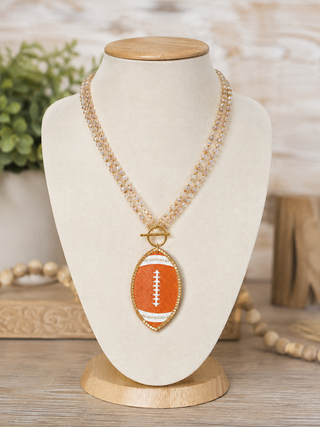 🏈 Football Fanatic Glam Rhinestone Statement Necklace by Sandra Ling Designs