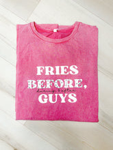 “Fries Before, During, & After Guys” Graphic & Studded Washed Tee - Girl Code Couture