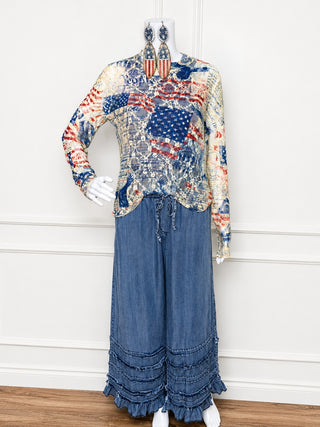 Vintage Americana Embellished Lace Top