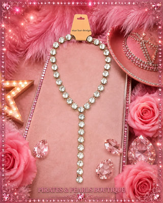 Crystal Lariat Drop Necklace