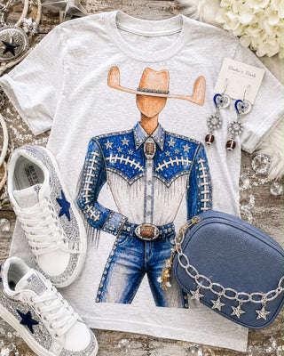 Rhinestone Denim & Diamonds Cowboys Game Day Graphic Tee