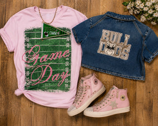 Bulldogs Game Day Denim Top