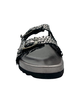 Intertwine Dual Woven Strap Slide in Pewter