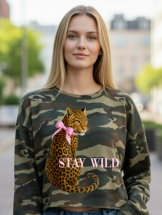 Stay Wild Mom Crop Crewneck
