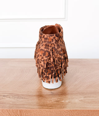 Nick Fringe Sneaker Wedge in Leopard