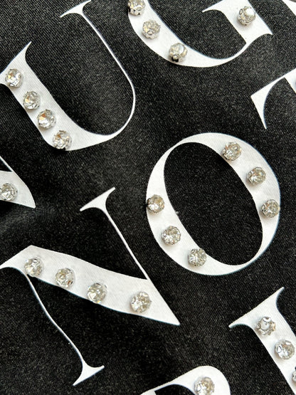 “Nugs Not Drugs” Graphic &amp; Studded Washed Tee - Girl Code Couture