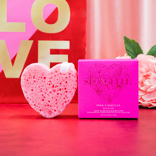 Body Wash Infused Buffer Pink Camellia | Heart Buffer