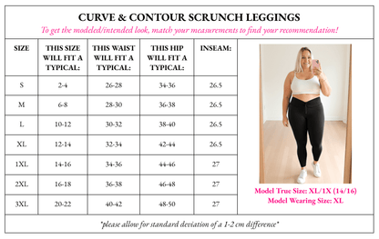 PRE - ORDER Curve &amp; Contour Scrunch Leggings - 5/26 - Girl Code Couture
