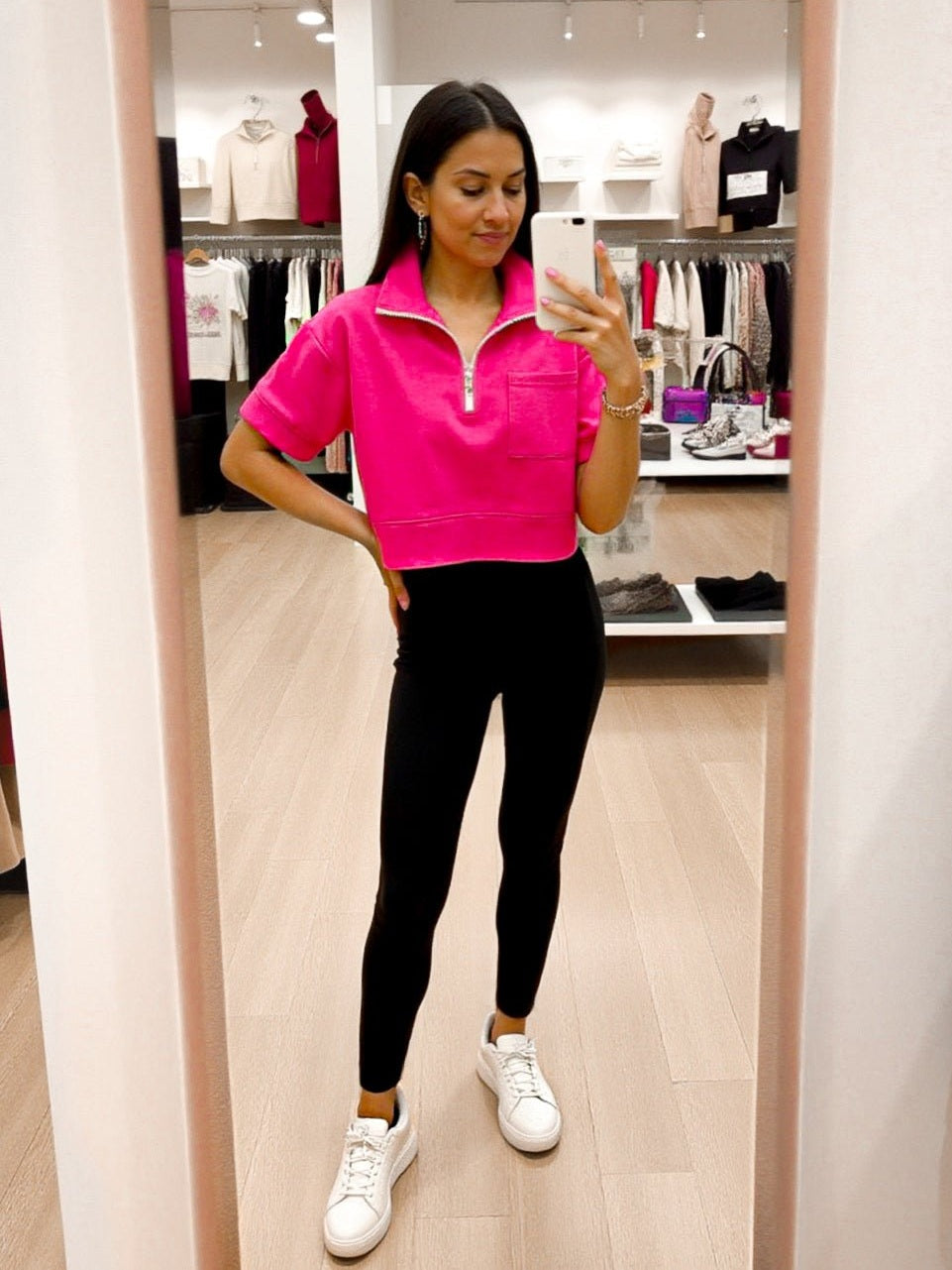 PRE - ORDER Lightweight Half Zip &amp; Midi Short Sleeve Top - 5/27 - Girl Code Couture