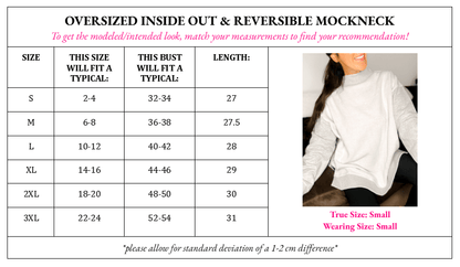 PREORDER Oversized Inside Out and Reversible Mockneck Sweatshirt - Girl Code Couture
