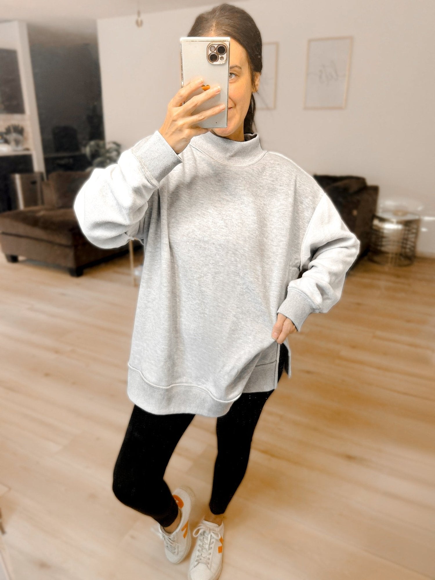 PREORDER Oversized Inside Out and Reversible Mockneck Sweatshirt - Girl Code Couture