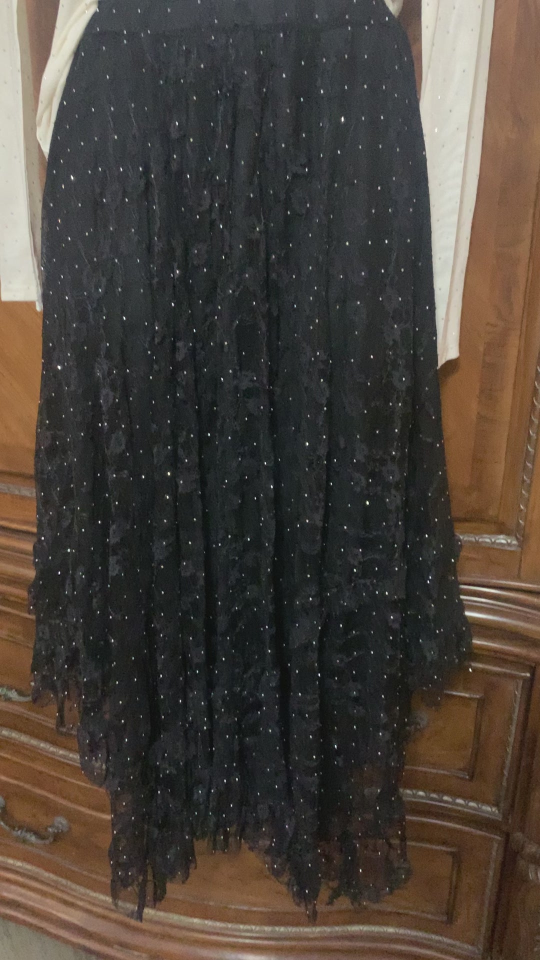 Lace and Bling Ruffle Skirt