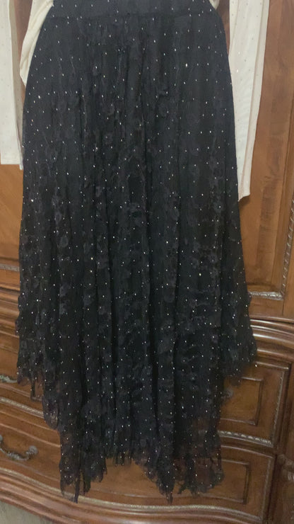 Lace and Bling Ruffle Skirt