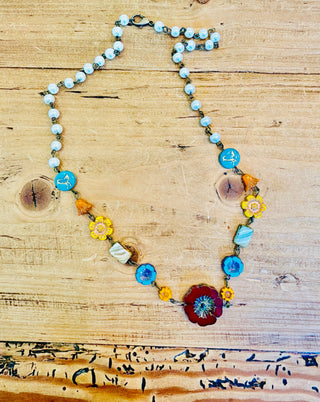 Czechoslovakian Floral Bead Necklace | Matthew 6 Collection
