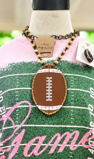 🏈 Football Fanatic Glam Rhinestone Statement Necklace by Sandra Ling Designs