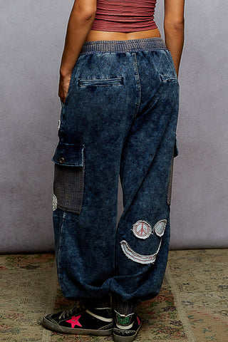 POL Boho Patchwork Peace Denim Lounge Set