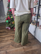 EASEL Washed Olive Cargo Wide-Leg Lounge Pants